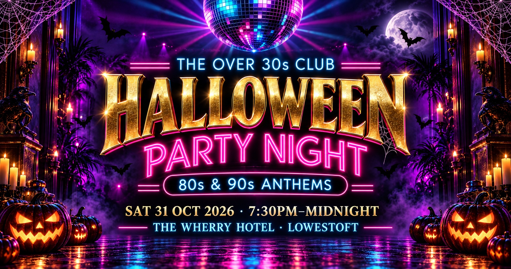Halloween Party Night with The Over 30s Club Lowestoft Spooky Clubbing 🎃🚨